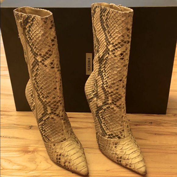 yeezy snake print boots